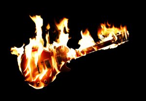 Burning Electric Guitar